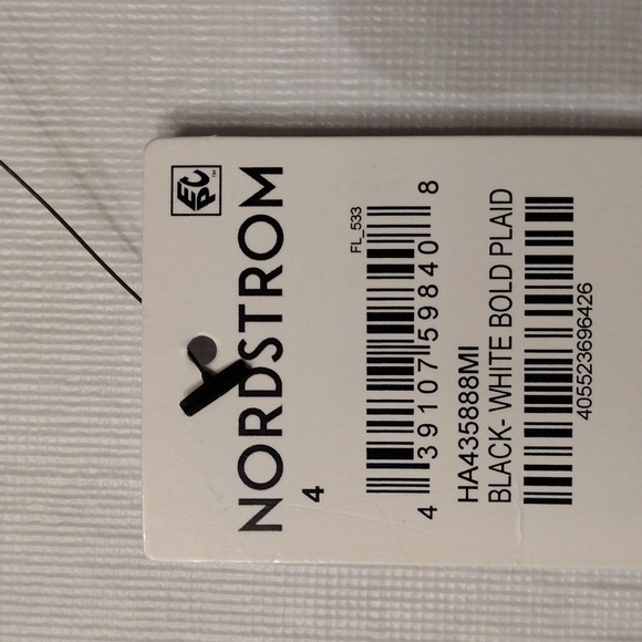 Halogen Bold Plaid Houndstooth Pant with Waist Tie Belt, Size 4, Black/White NWT - Picture 6 of 8